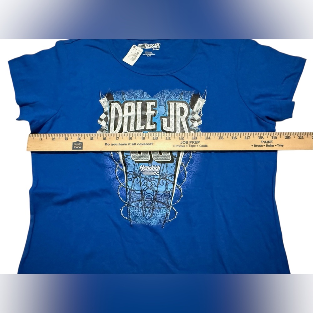 Nascar Women's Dale Jr #88 racing Blue Tee short sleeve size XL - Picture 3 of 9